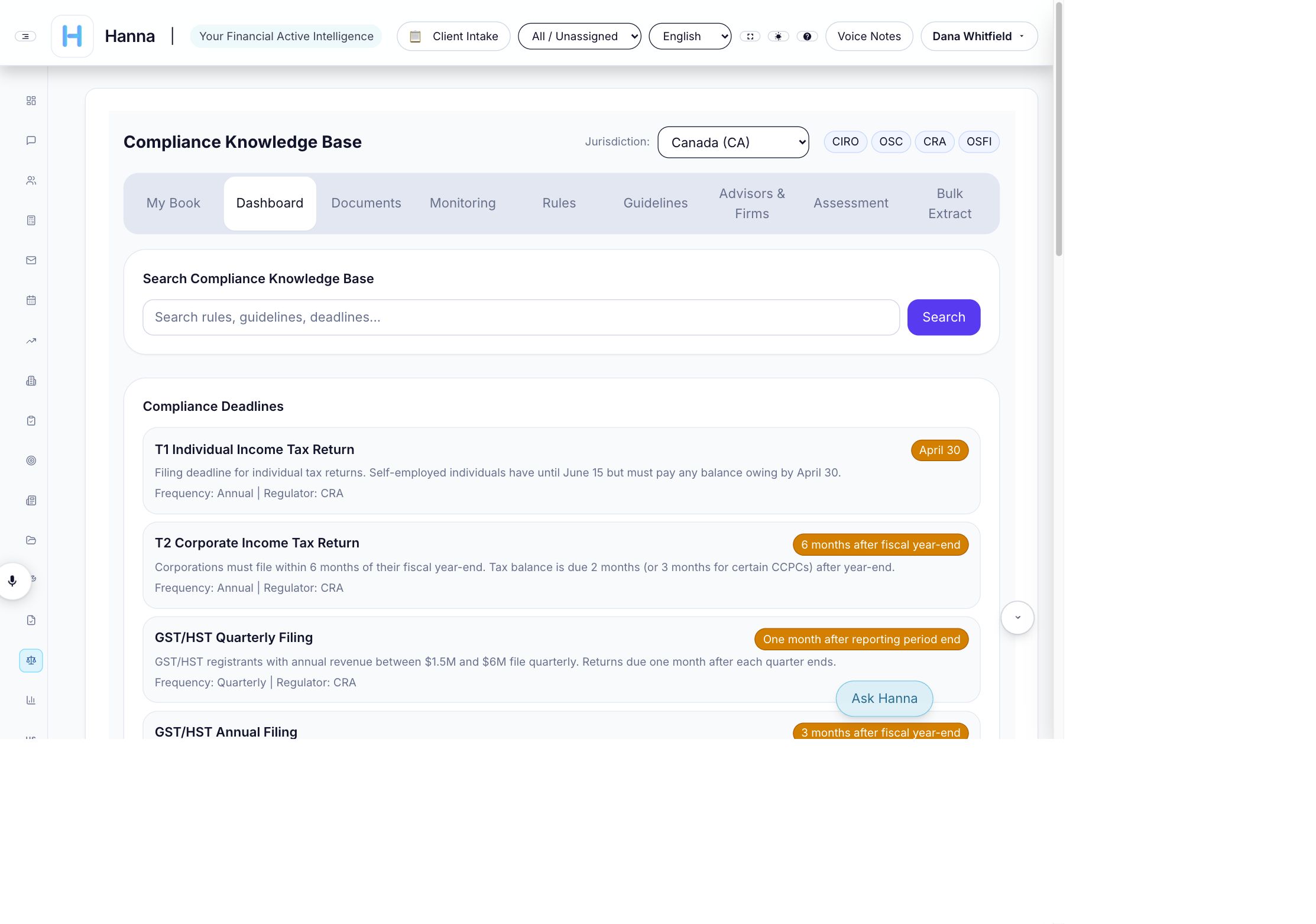 Compliance knowledge base · actual demo capture. Human review remains essential.